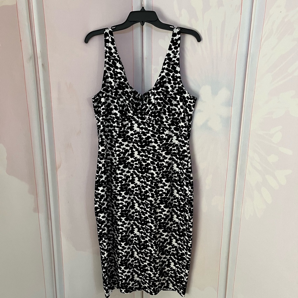 Bettie Page Black and White Midi Dress